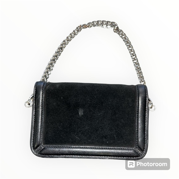 ZADIG & VOLTAIRE Rock Nano Suede Clutch - Black w Silver Hardware - Picture 5 of 10